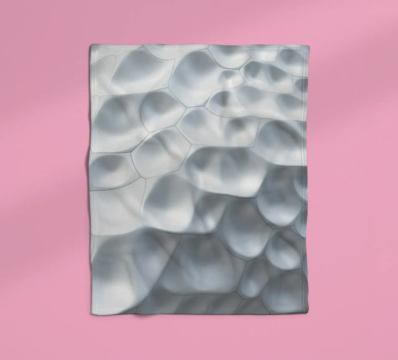 Schimmernde weiße Ovale: Eine abstrakte biomorphe 3D-Wand Fleecedecke von Artistic-shop