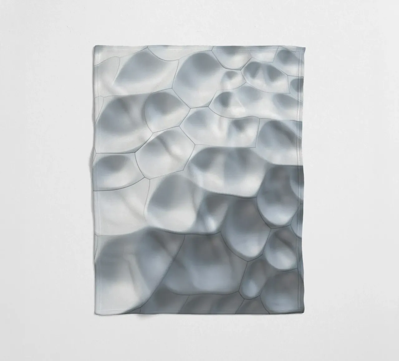 Schimmernde weiße Ovale: Eine abstrakte biomorphe 3D-Wand Fleecedecke von Artistic-shop