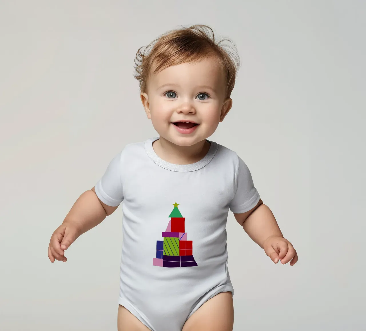 Geschenkebaum grafisch body neonato maniche corte da Sophie Augustin Illustration