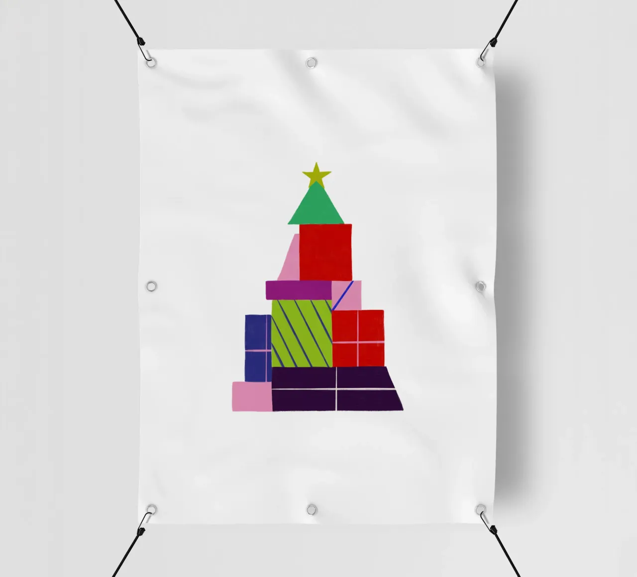 Geschenkebaum grafisch telo in pvc da Sophie Augustin Illustration