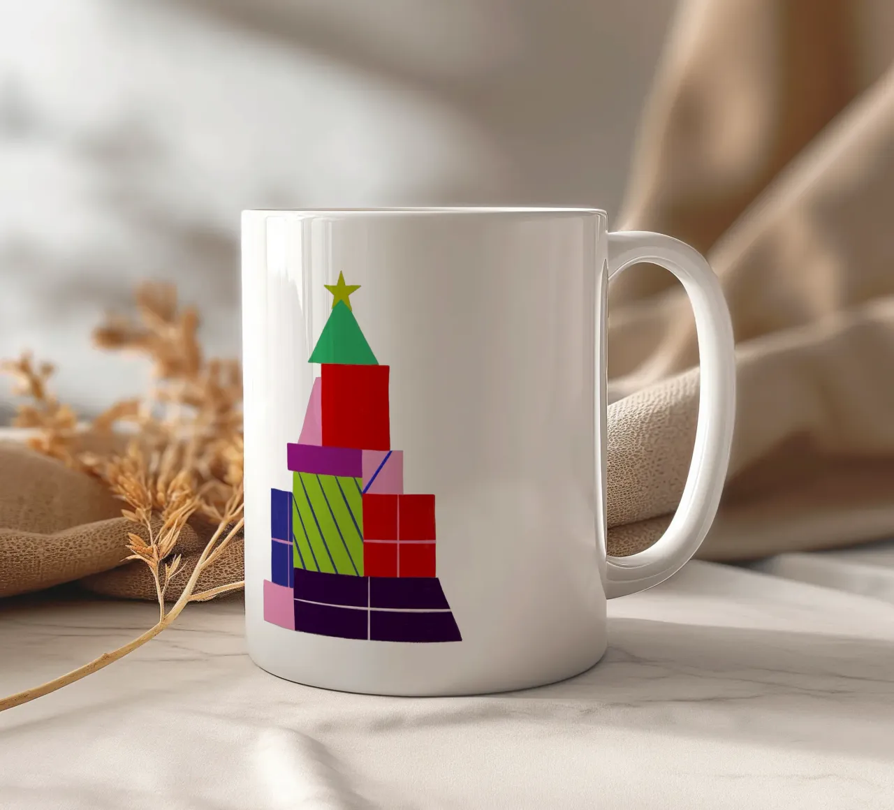 Geschenkebaum grafisch tazza in ceramica da Sophie Augustin Illustration