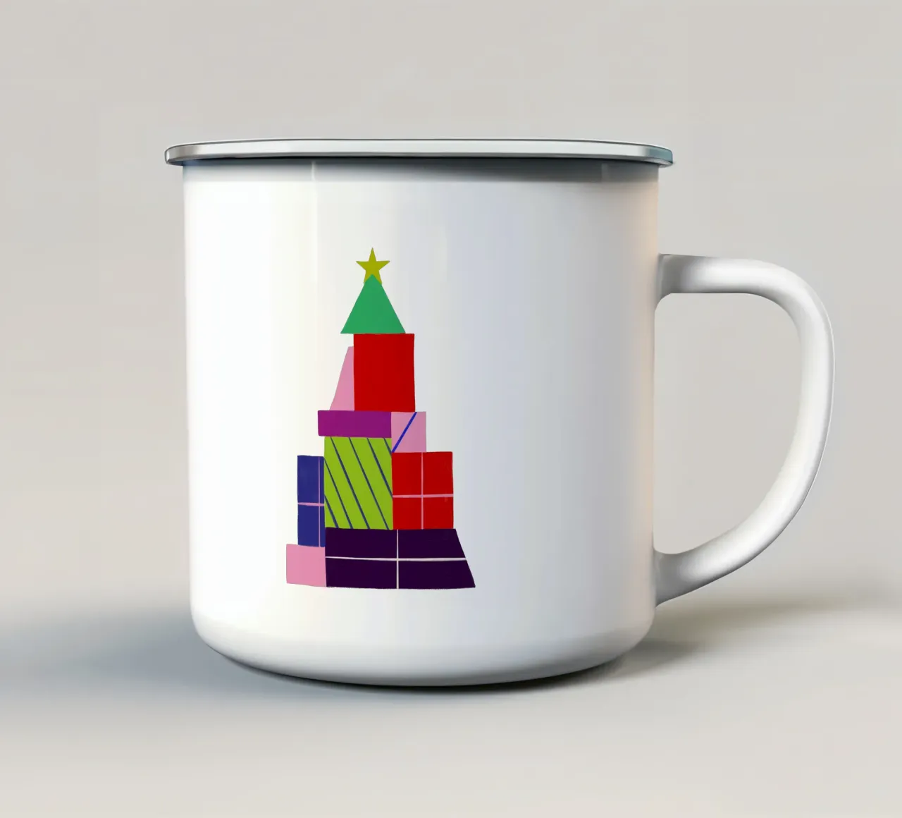 Geschenkebaum grafisch tazza in smalto da Sophie Augustin Illustration