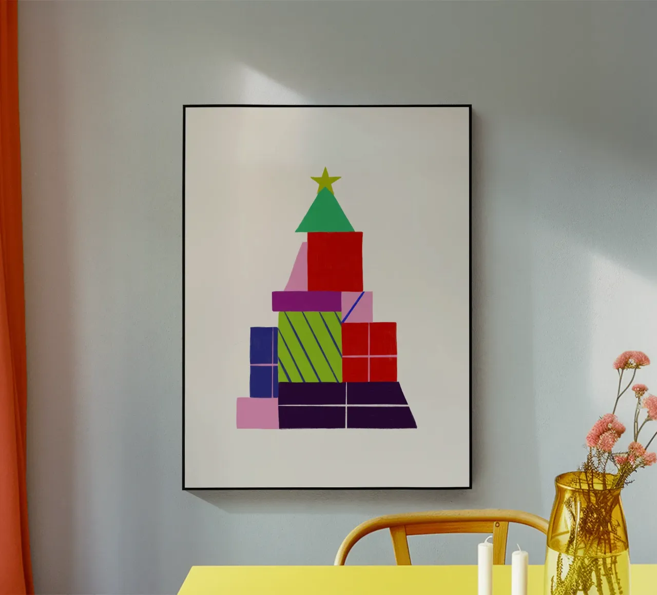 Geschenkebaum grafisch plexiglass da Sophie Augustin Illustration