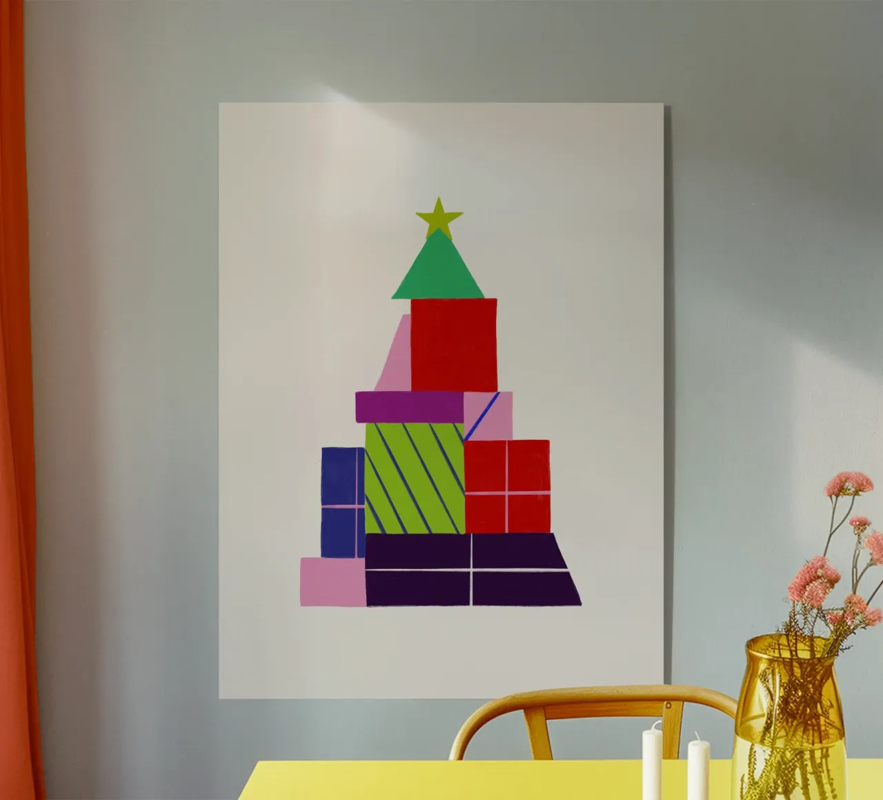 Geschenkebaum grafisch plexiglass da Sophie Augustin Illustration
