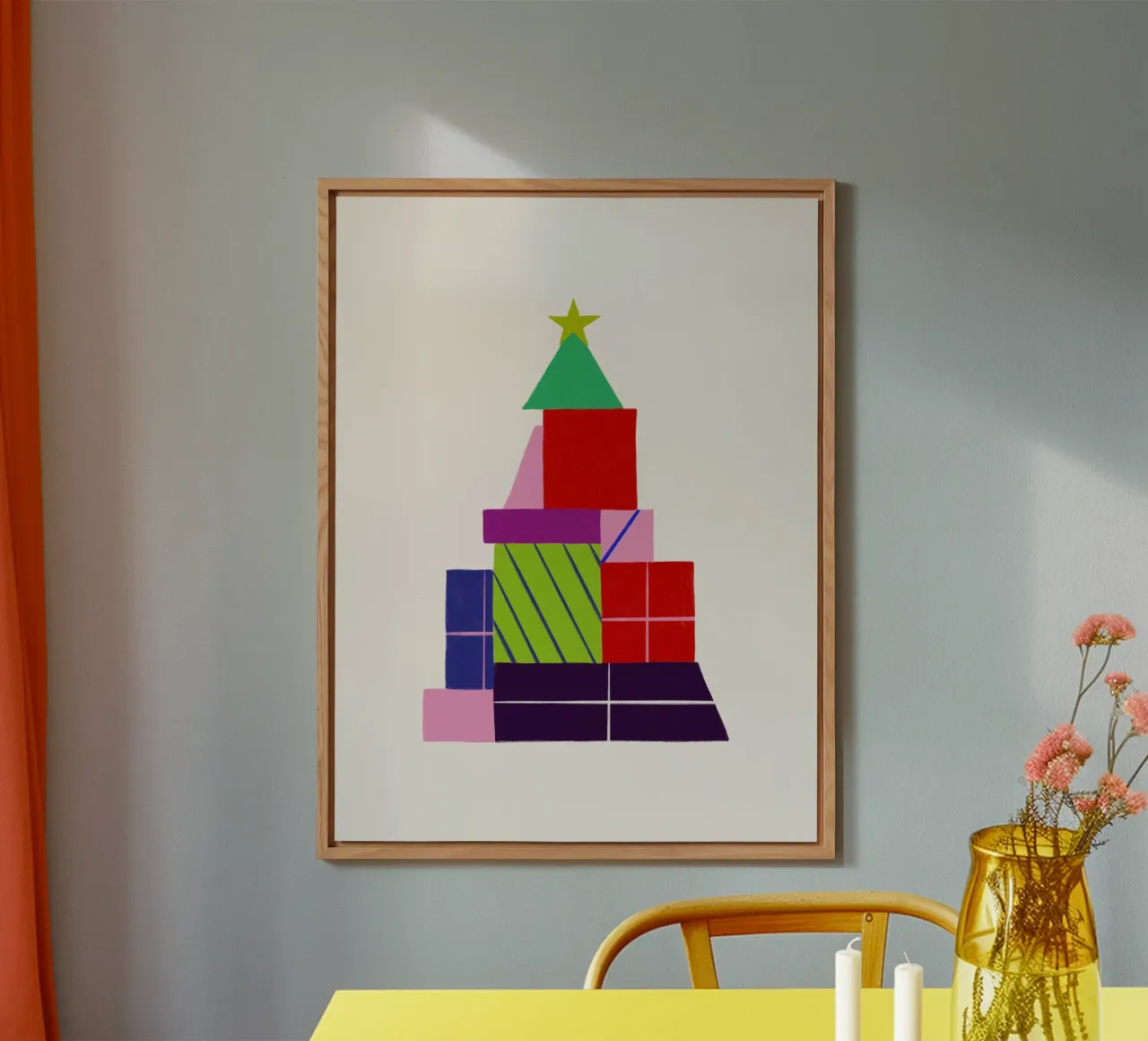 Geschenkebaum grafisch alluminio dibond da Sophie Augustin Illustration