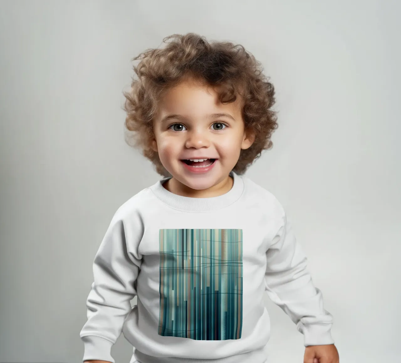 Impresión digital abstracta de líneas verticales azules y marrones sudadera de bebé de Artistic-shop
