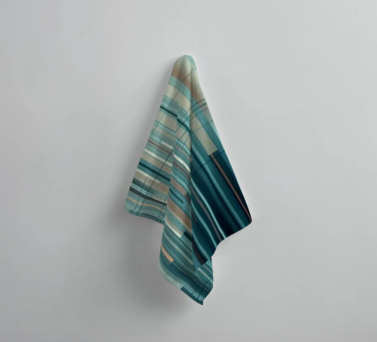 Abstracte blauwe en bruine verticale lijnen Digital Art Print badhanddoek van Artistic-shop