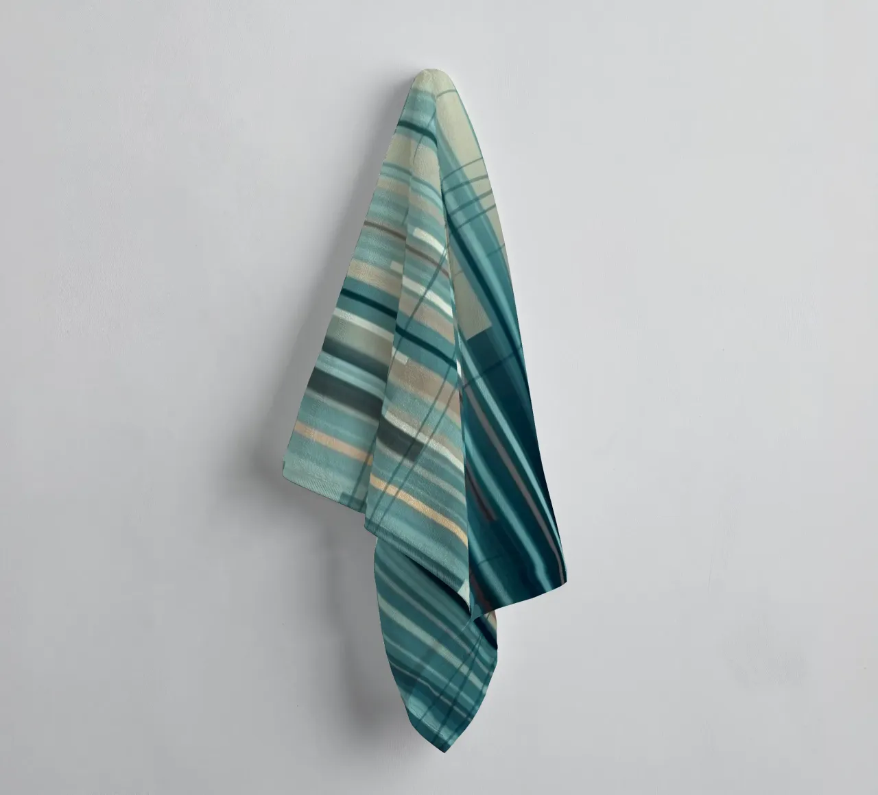 Abstracte blauwe en bruine verticale lijnen Digital Art Print badhanddoek van Artistic-shop