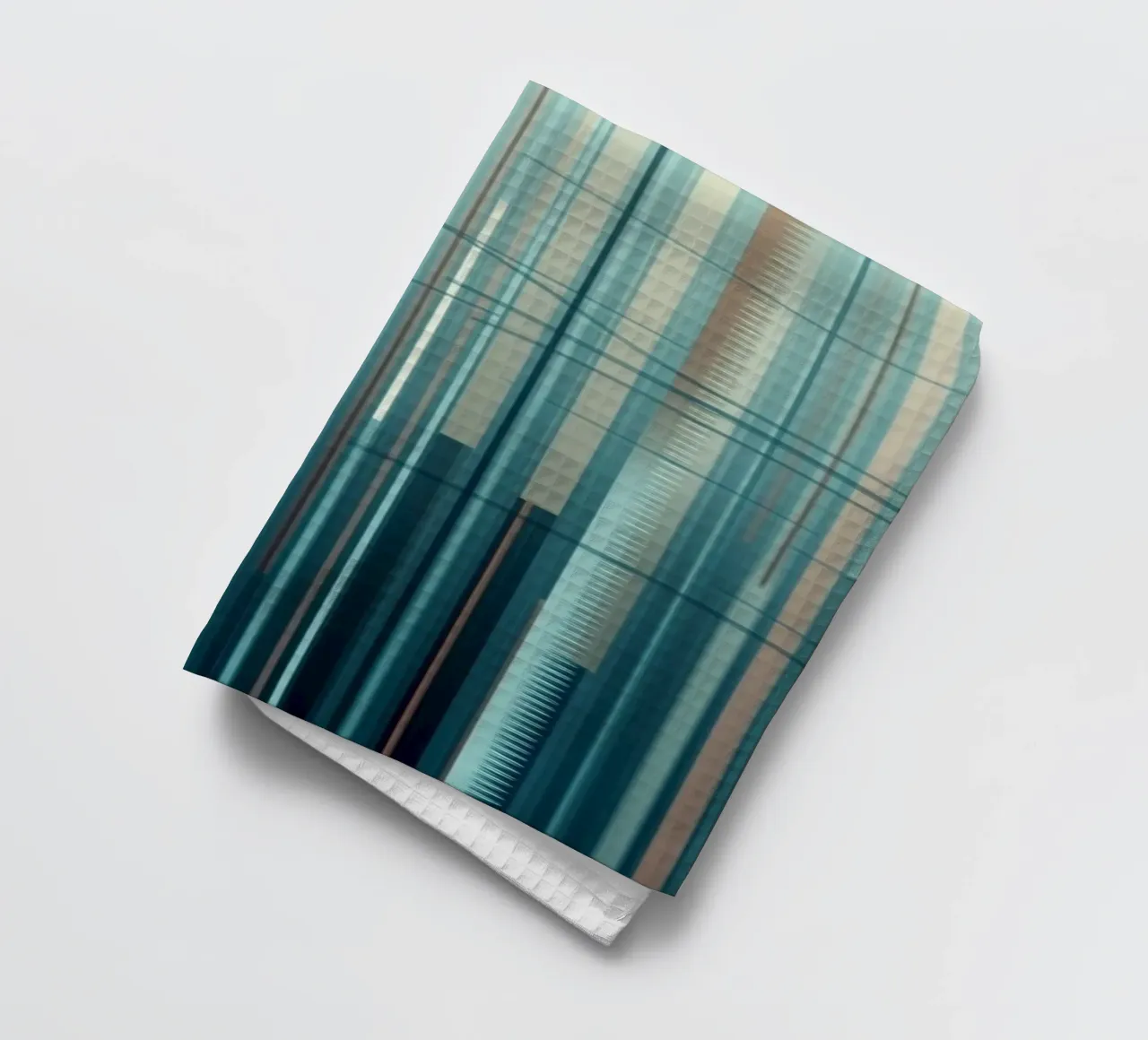 Impression numérique abstraite de lignes verticales bleues et brunes torchon de Artistic-shop