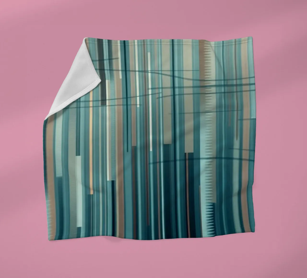 Abstract Blue and Brown Vertical Lines Digital Art Print fleece blanket by Artistic-shop
