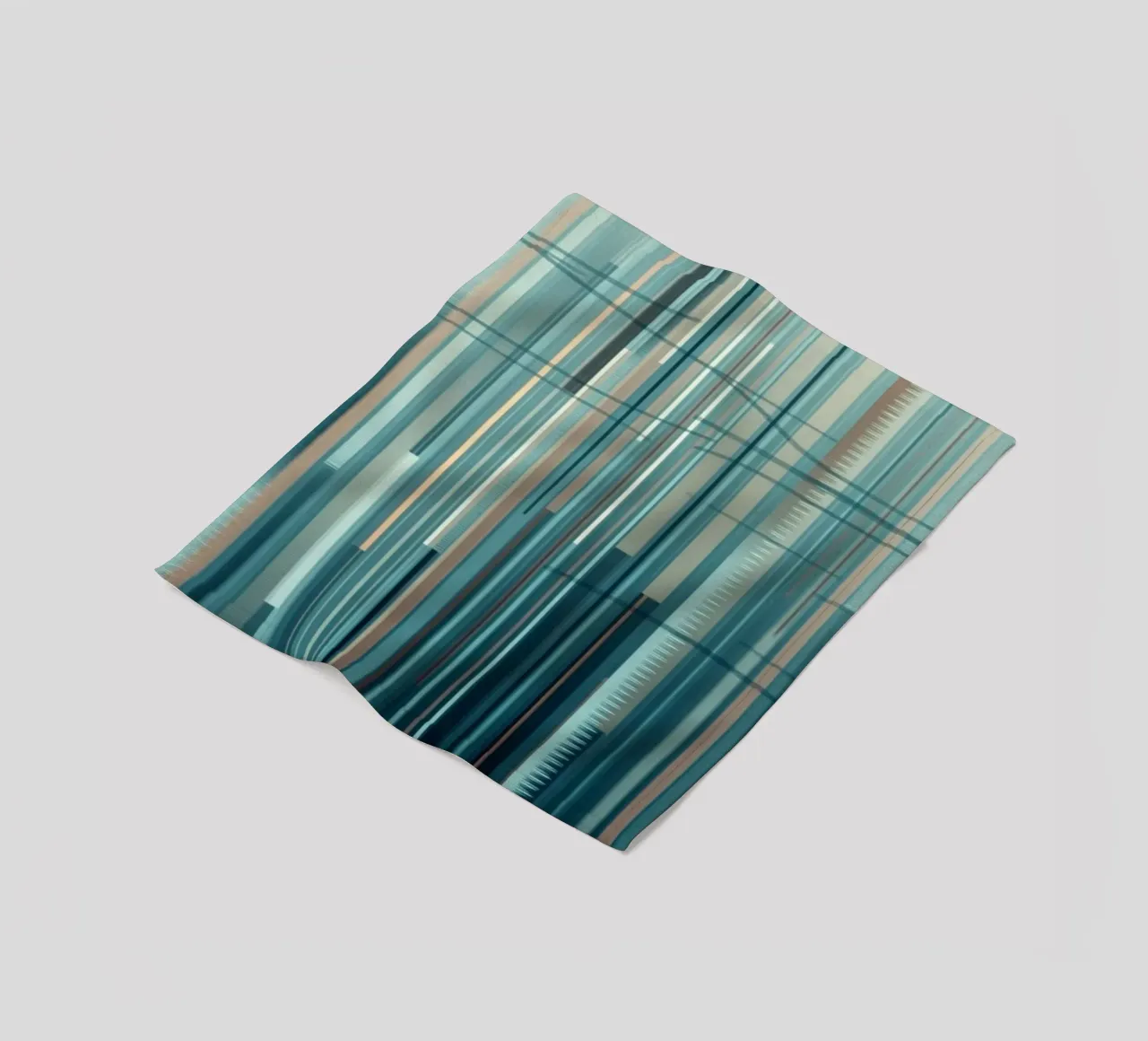 Abstract Blue and Brown Vertical Lines Digital Art Print fleece blanket by Artistic-shop