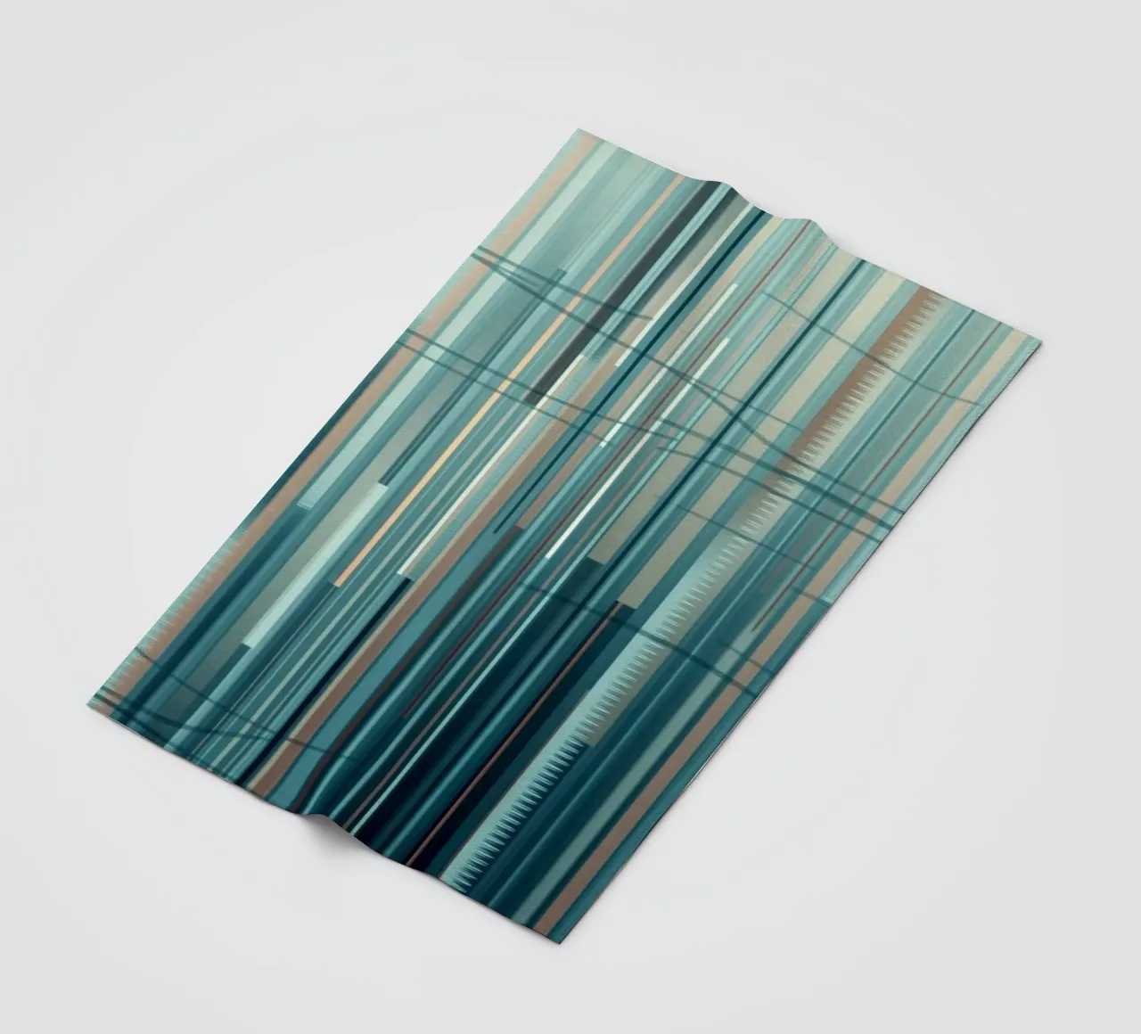 Abstract Blue and Brown Vertical Lines Digital Art Print fleece blanket by Artistic-shop