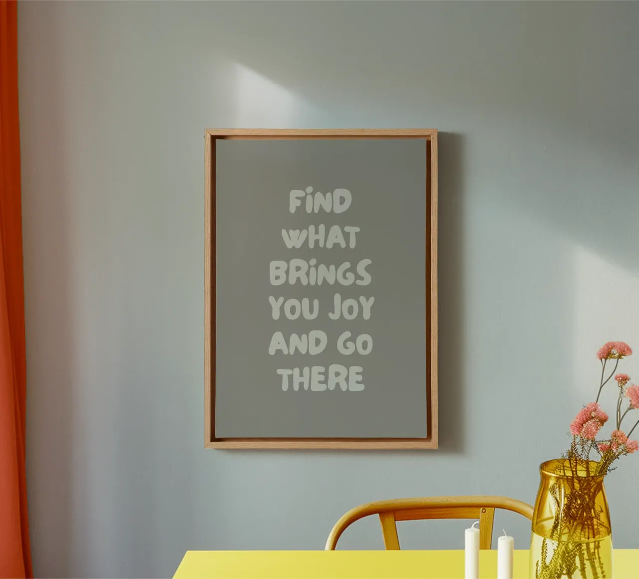 find what brings you joy tela da PinkCandyWalls