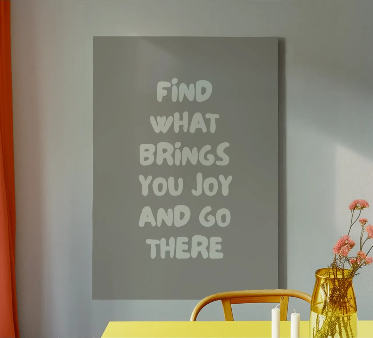 find what brings you joy tela da PinkCandyWalls