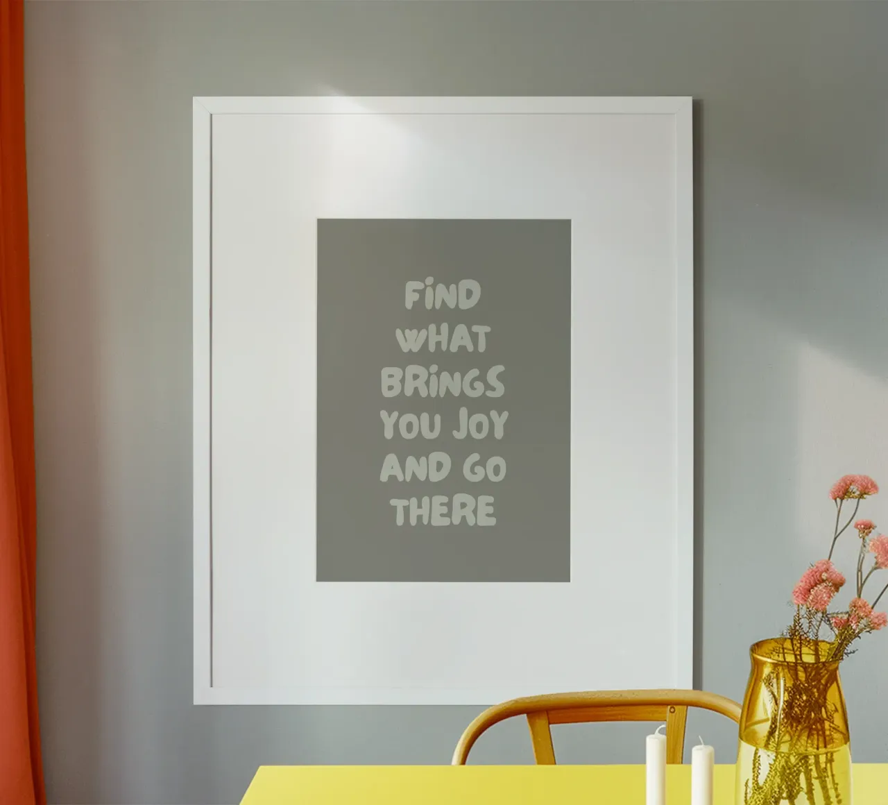 find what brings you joy poster da PinkCandyWalls