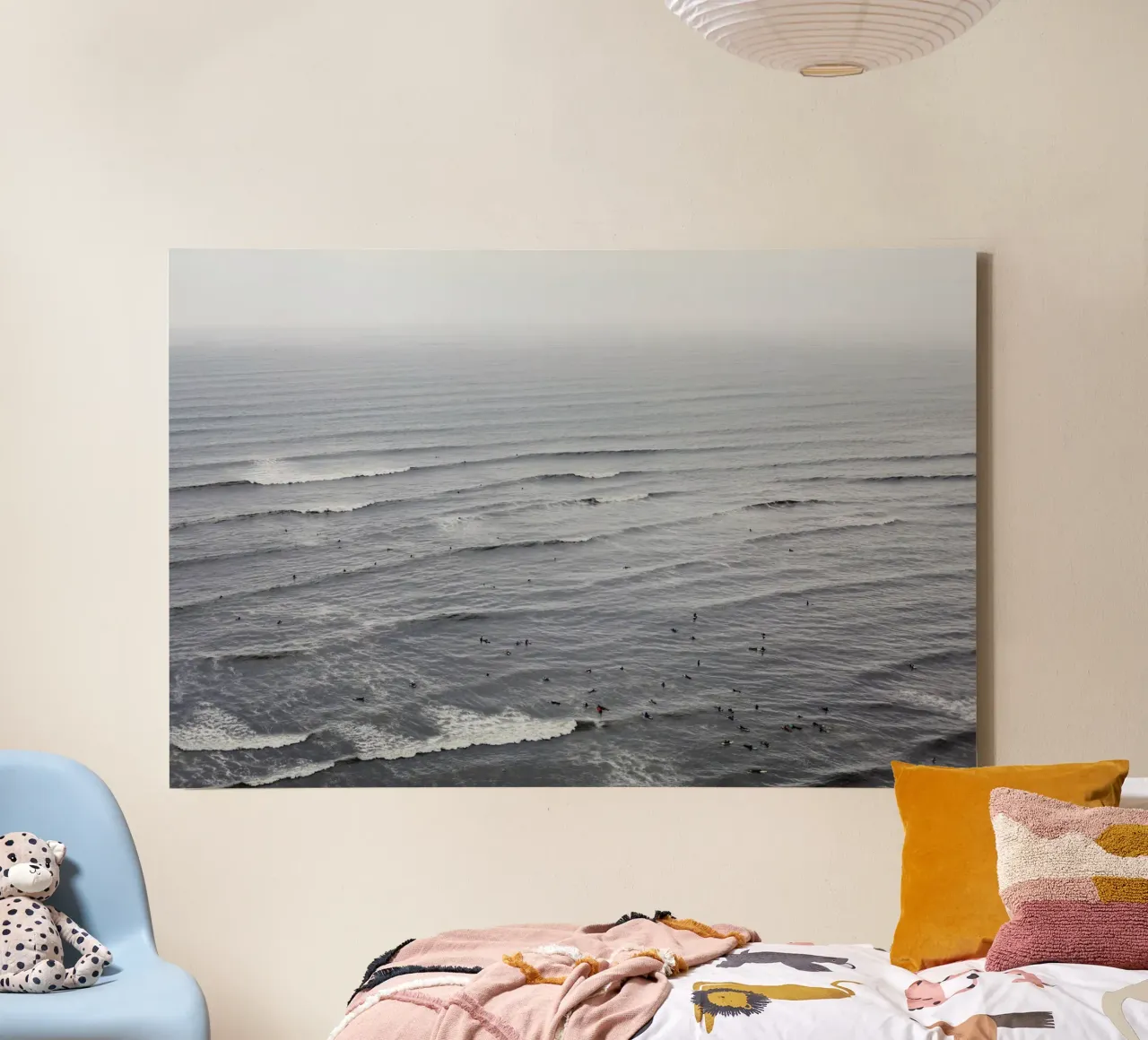 Surfer in Lima - Millaflorres (Peru) canvas van Simon Koy