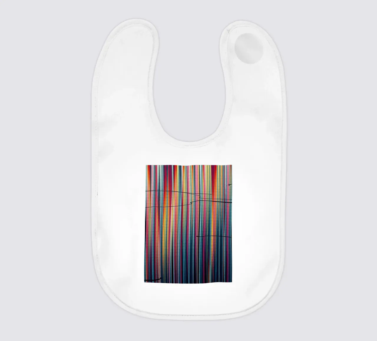Spettro vibrante: Un'arte moderna astratta a linee verticali bavaglino da Artistic-shop