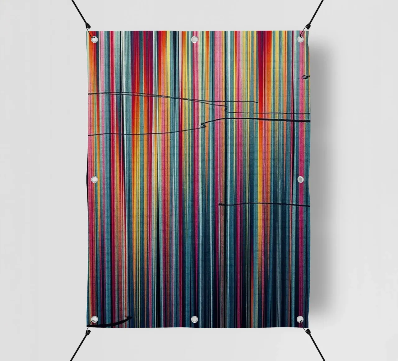 Spettro vibrante: Un'arte moderna astratta a linee verticali telo in pvc da Artistic-shop