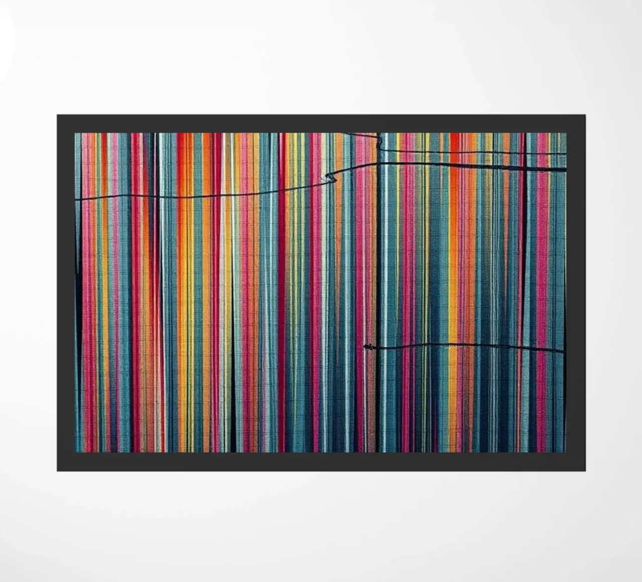 Spettro vibrante: Un'arte moderna astratta a linee verticali zerbino da Artistic-shop