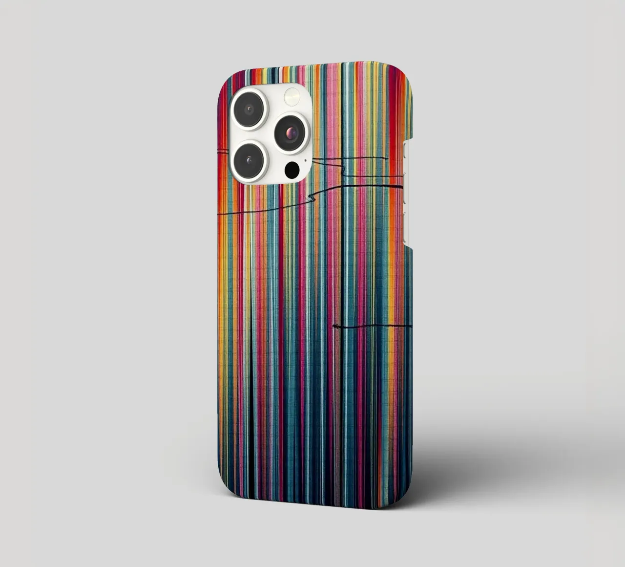 Lebendiges Spektrum: Eine moderne abstrakte vertikale Linienkunst iPhone Hülle von Artistic-shop