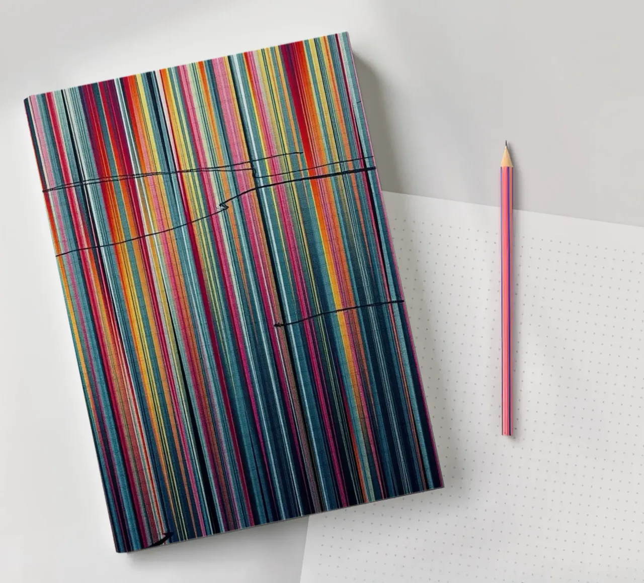 Vibrant Spectrum: A Modern Abstract Vertical Line Art notebook by Artistic-shop