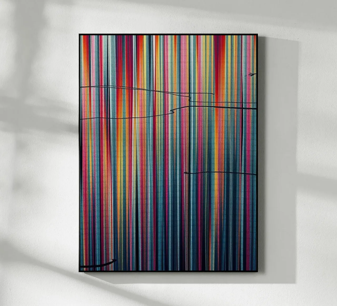 Levendig Spectrum: Een moderne abstracte verticale lijnkunst acryl van Artistic-shop