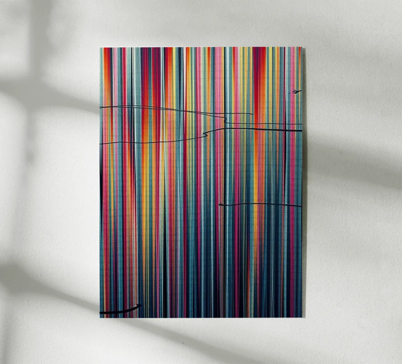 Levendig Spectrum: Een moderne abstracte verticale lijnkunst acryl van Artistic-shop