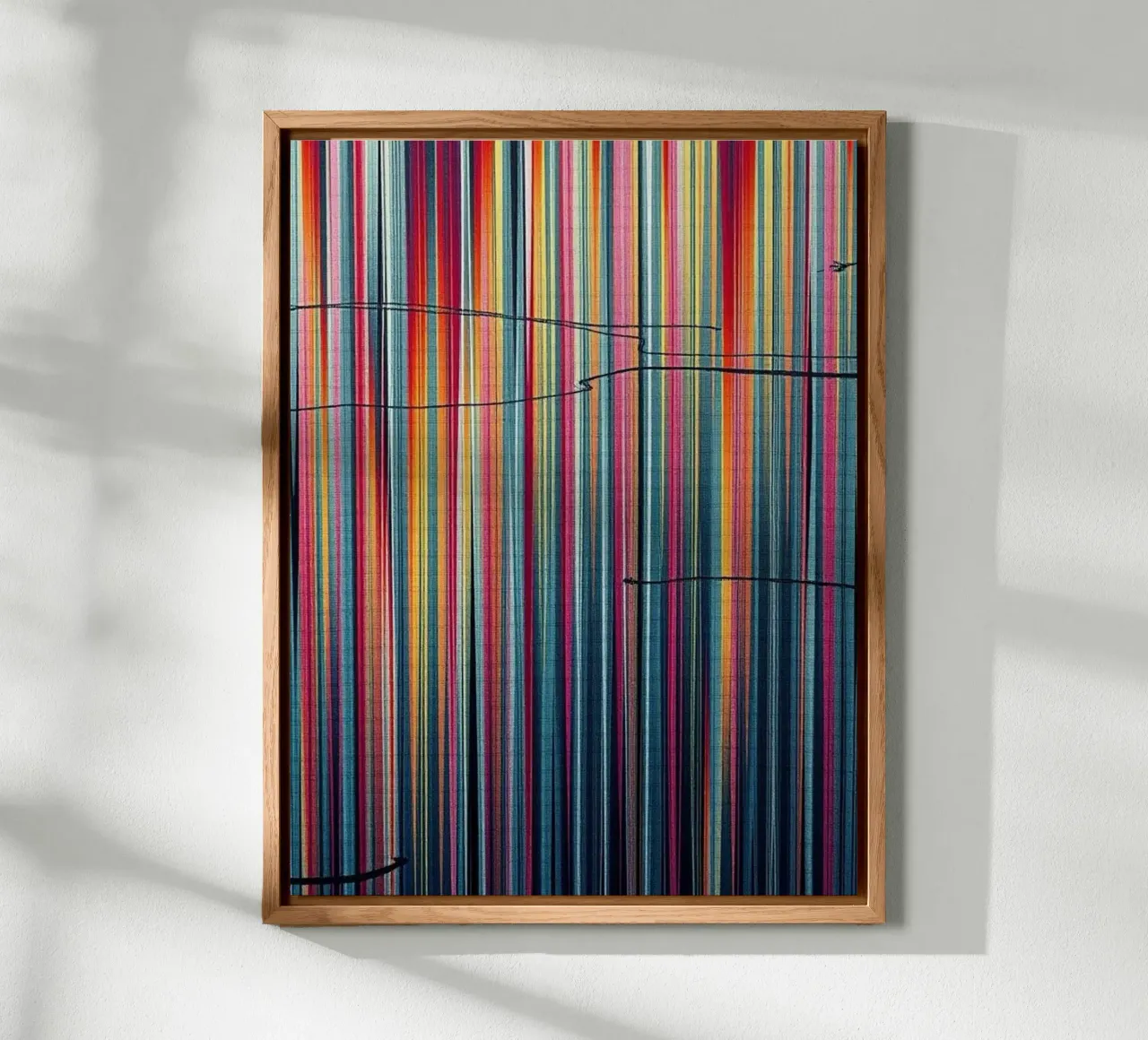 Spettro vibrante: Un'arte moderna astratta a linee verticali alluminio dibond da Artistic-shop