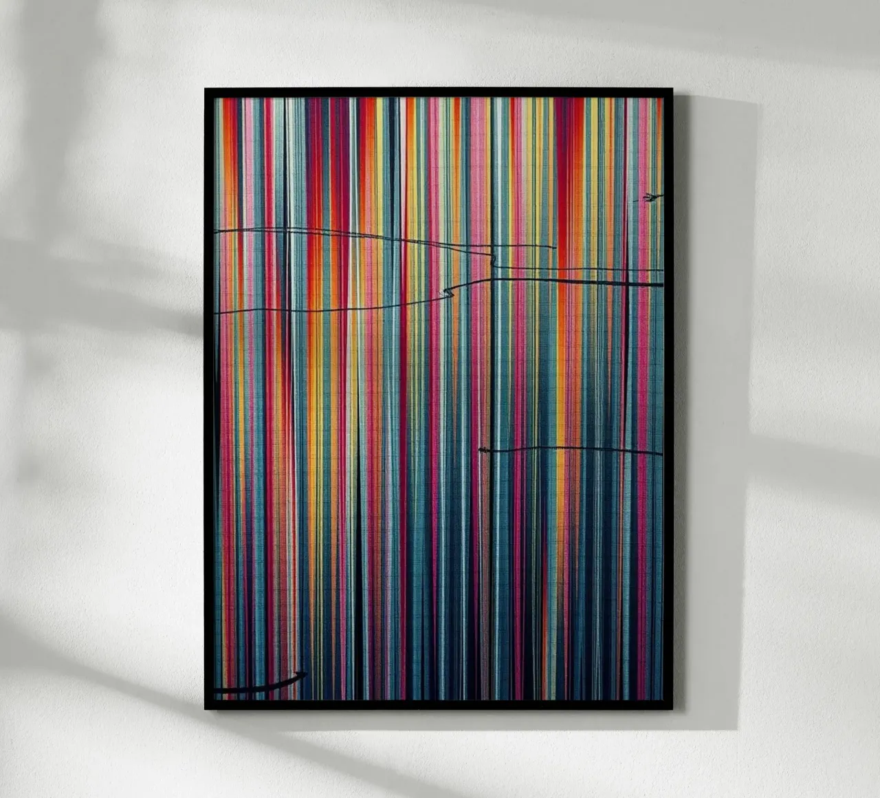 Spettro vibrante: Un'arte moderna astratta a linee verticali carta hahnemühle da Artistic-shop