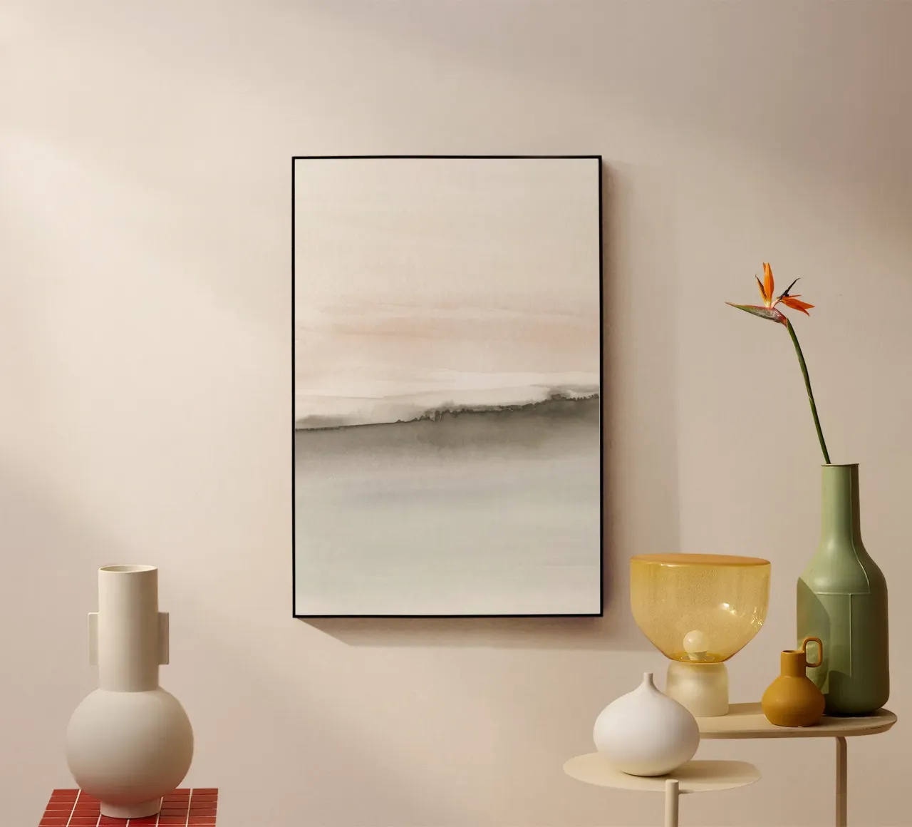 Paesaggio minimalista nei toni tenui della terra 1/2 plexiglass da NouveauPrints
