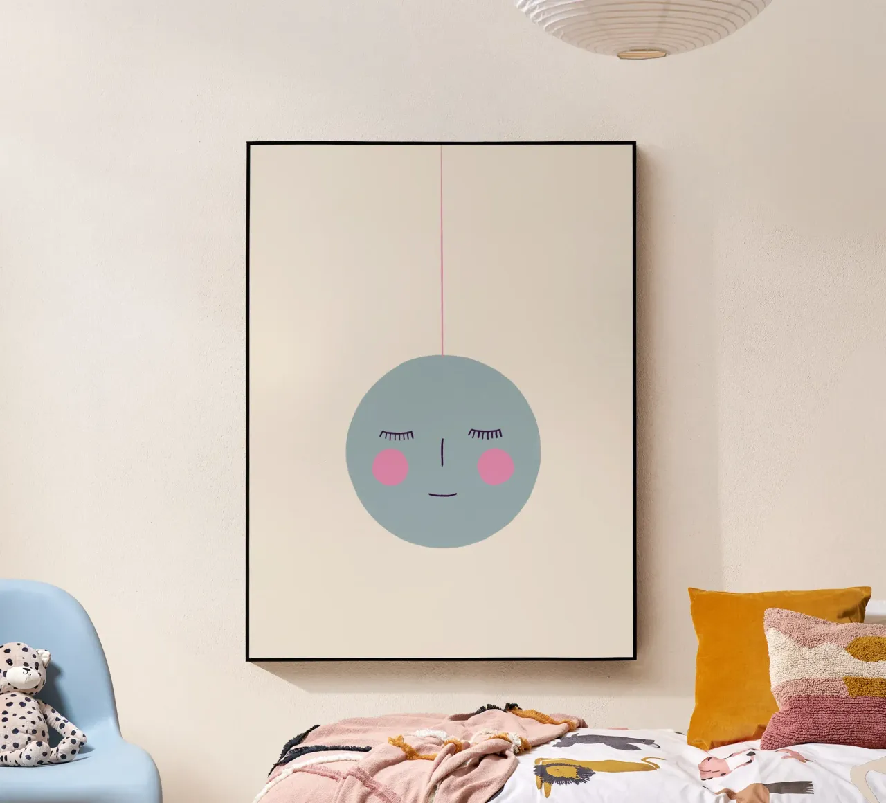 Guaina per albero di Natale con viso blu plexiglass da Sophie Augustin Illustration