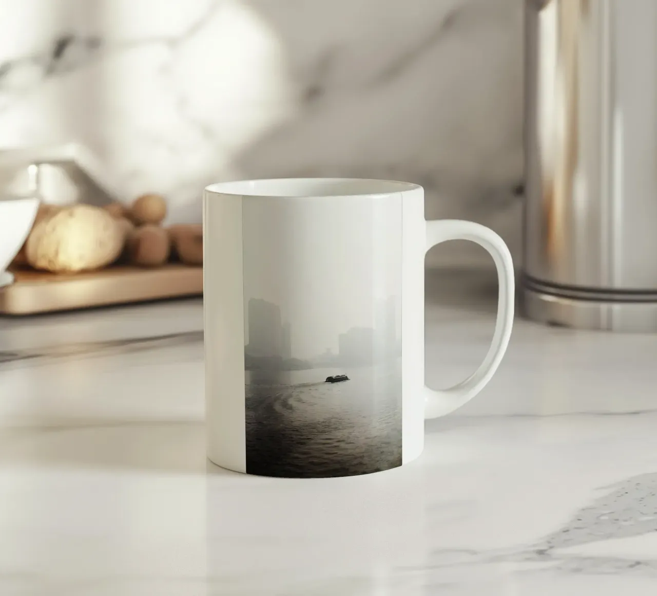 Battello sul Nilo al Cairo (Egitto) tazza in ceramica da Simon Koy