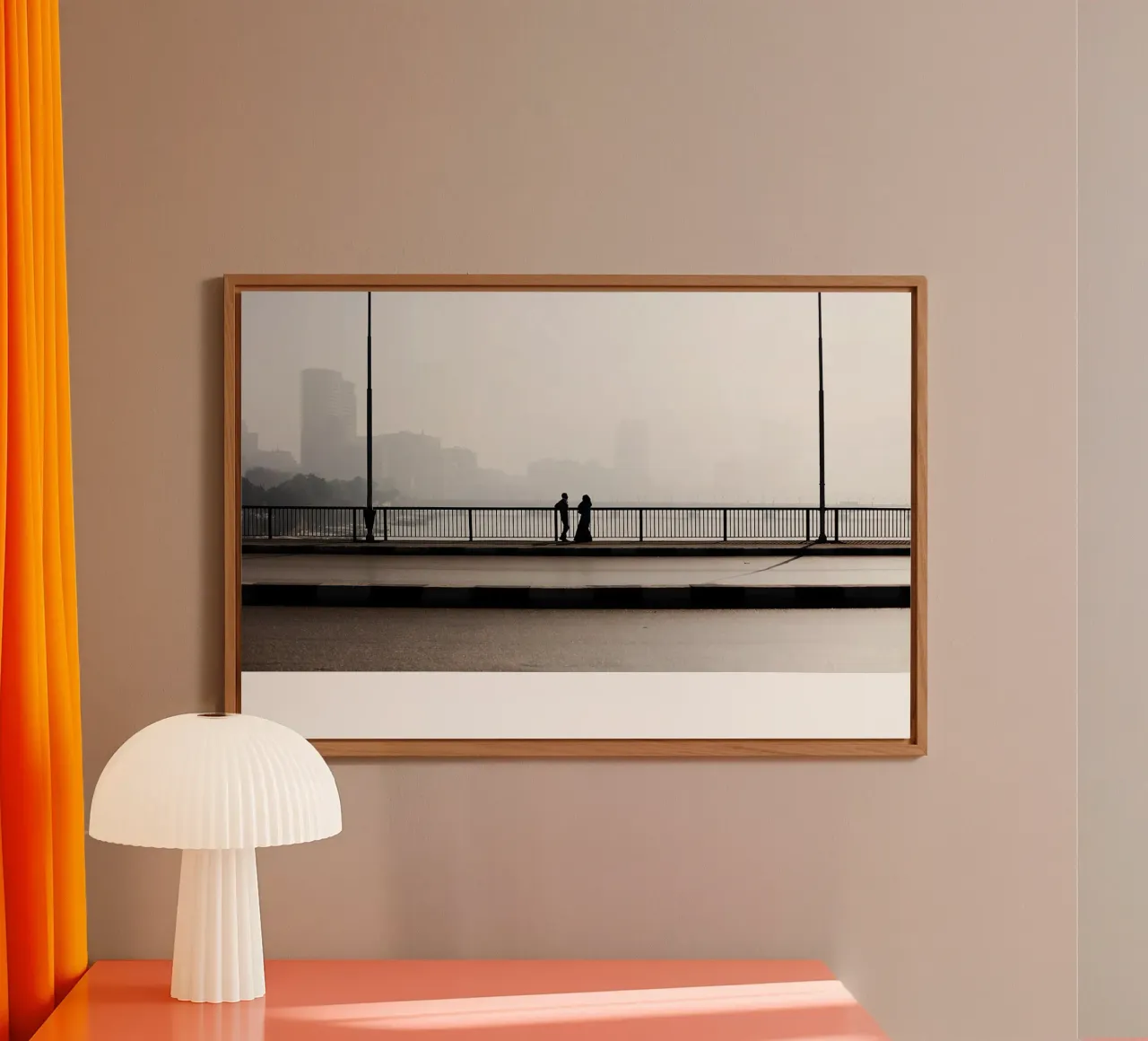 Coppia sul ponte del Cairo (Egitto) alluminio dibond da fotokunst
