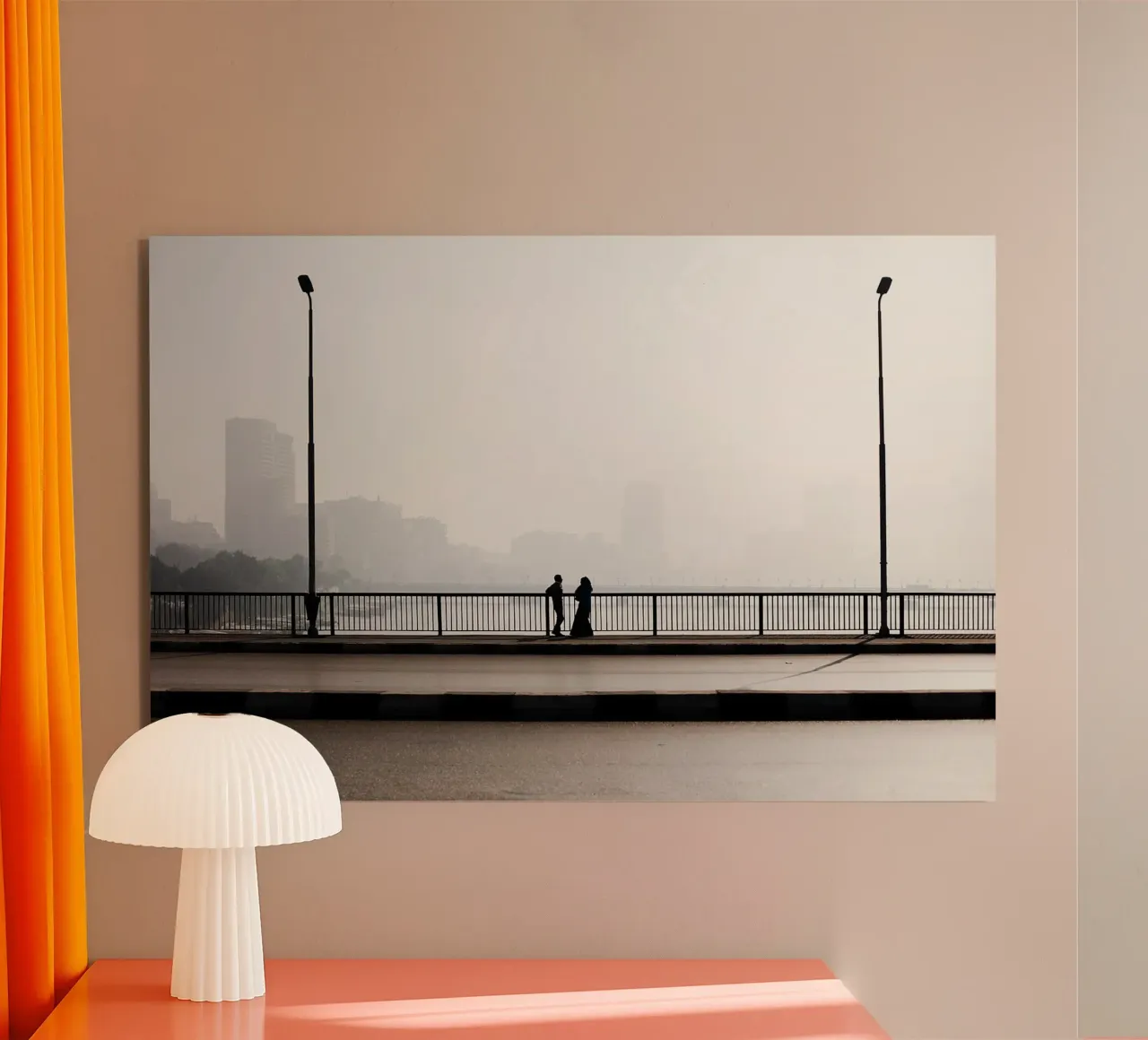 Coppia sul ponte del Cairo (Egitto) alluminio dibond da fotokunst