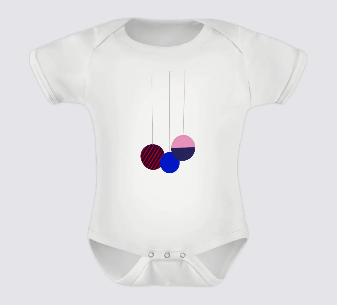 Weihnachtsbaumkugeln Color Block body neonato maniche corte da Sophie Augustin Illustration