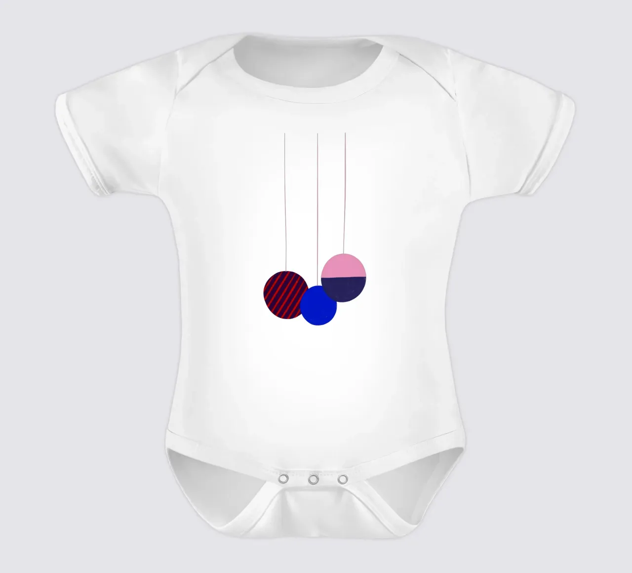 Weihnachtsbaumkugeln Color Block body neonato maniche corte da Sophie Augustin Illustration