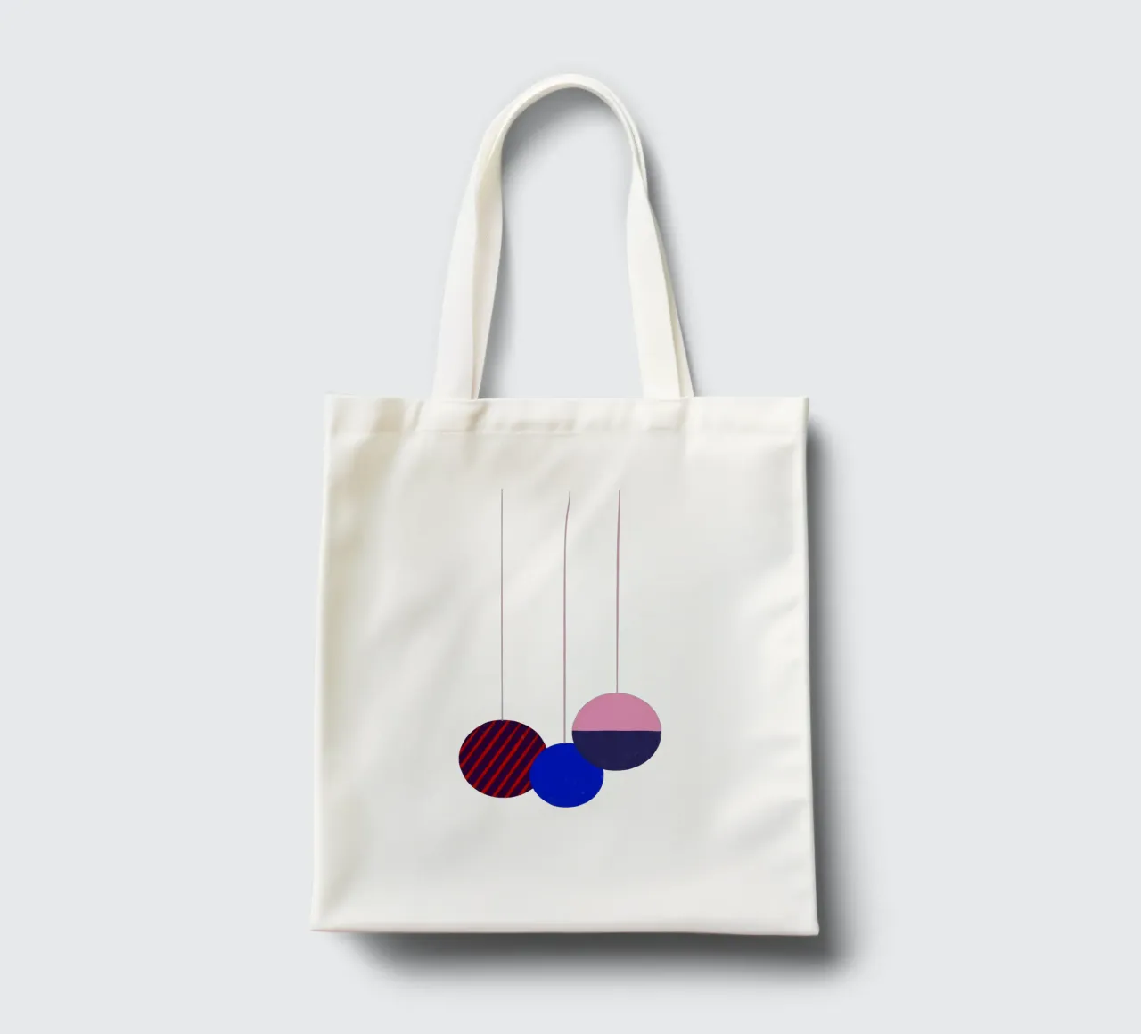 Weihnachtsbaumkugeln Color Block borsa in juta da Sophie Augustin Illustration
