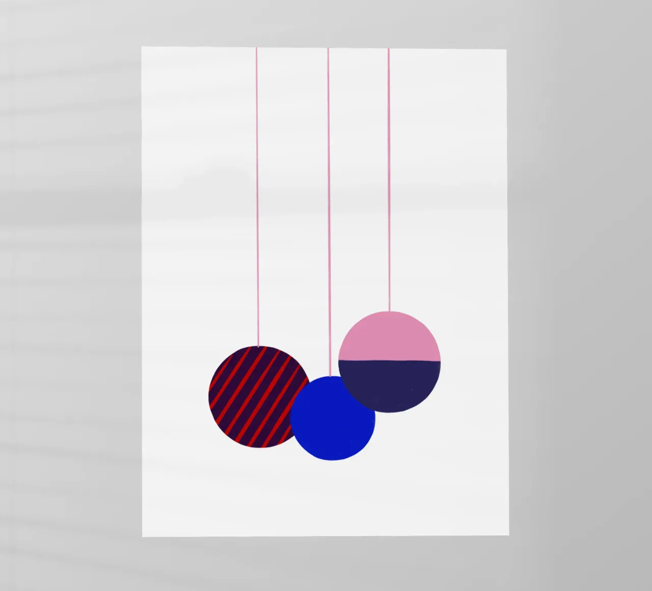 Weihnachtsbaumkugeln Color Block lámina retroiluminada de Sophie Augustin Illustration