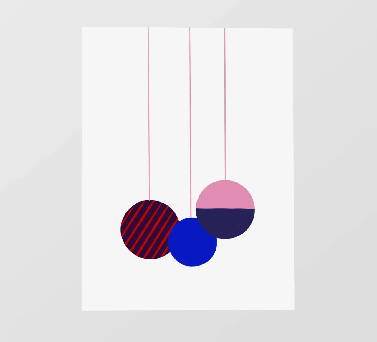 Weihnachtsbaumkugeln Color Block lámina retroiluminada de Sophie Augustin Illustration