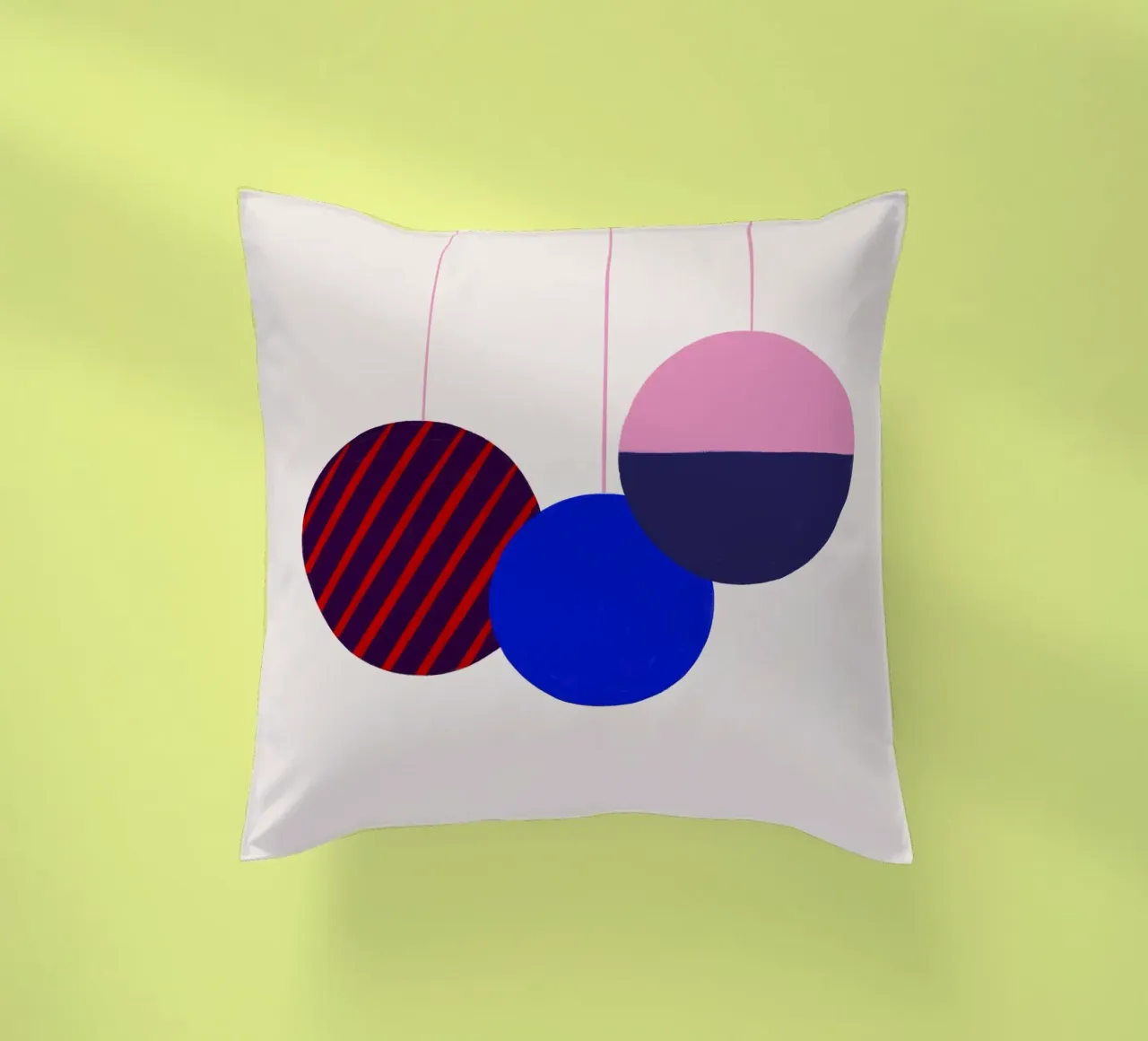 Weihnachtsbaumkugeln Color Block cuscino da Sophie Augustin Illustration