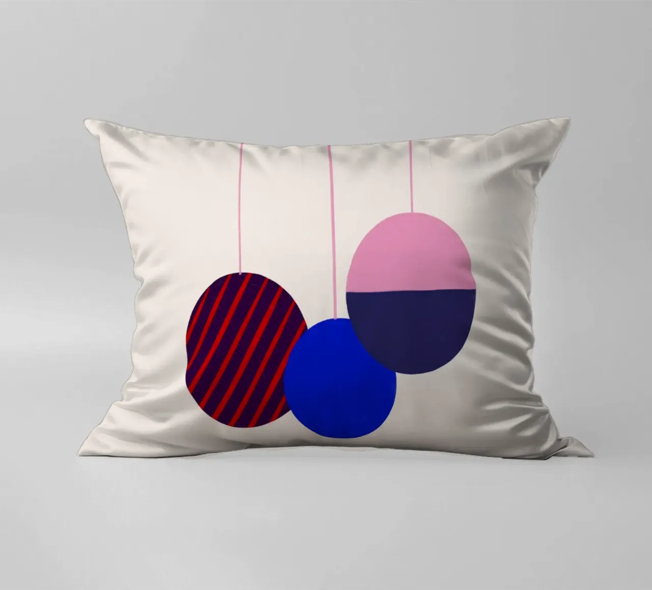 Weihnachtsbaumkugeln Color Block cuscino da Sophie Augustin Illustration