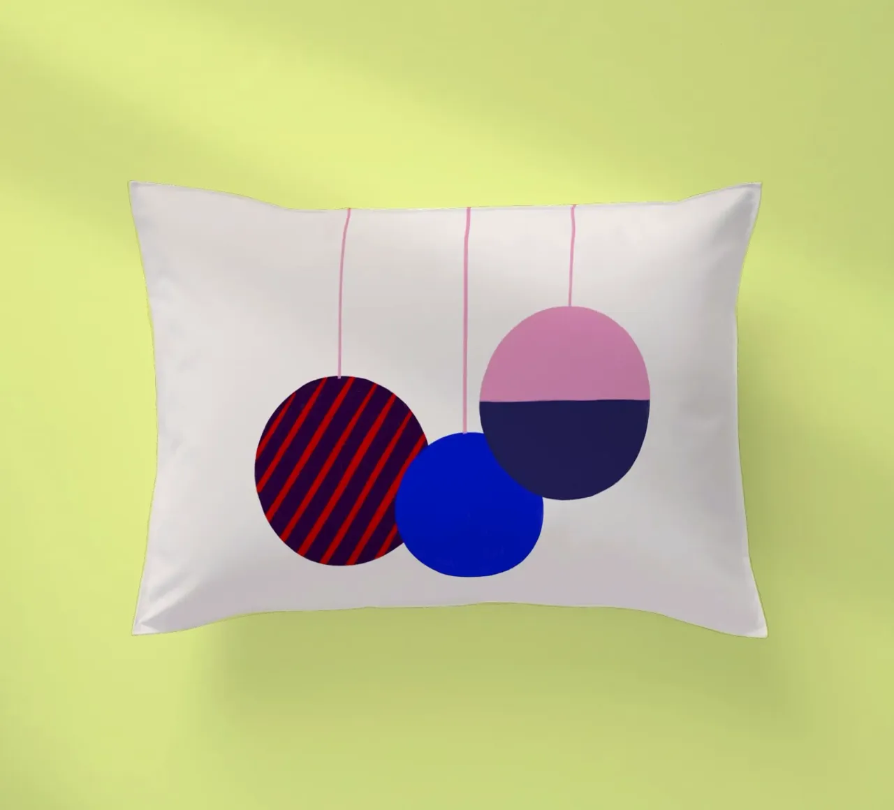 Weihnachtsbaumkugeln Color Block cuscino da Sophie Augustin Illustration