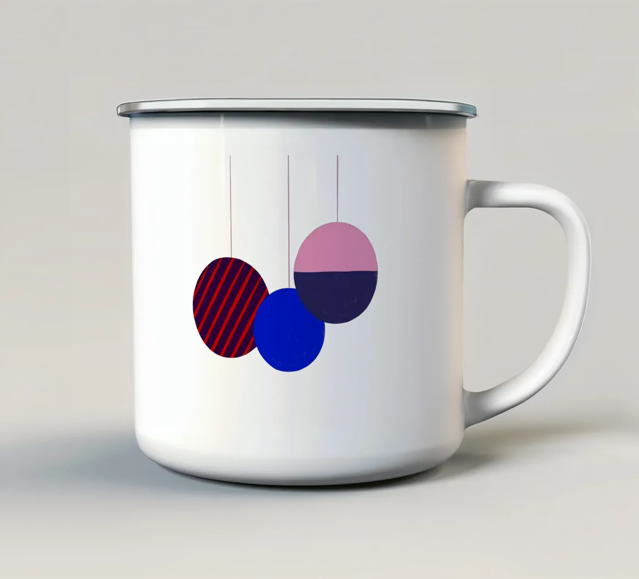 Weihnachtsbaumkugeln Color Block tazza in smalto da Sophie Augustin Illustration