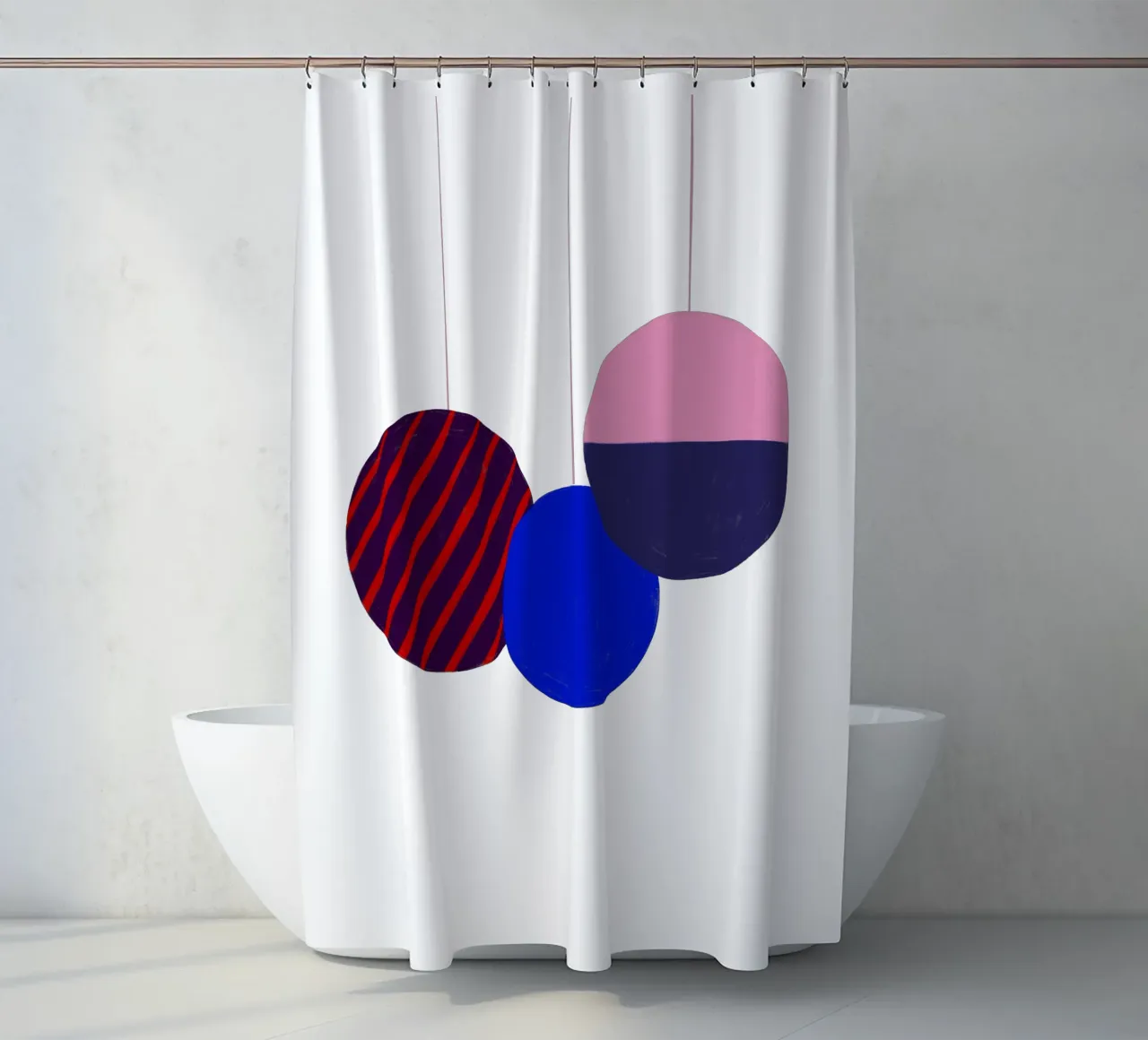 Weihnachtsbaumkugeln Color Block tenda da doccia da Sophie Augustin Illustration