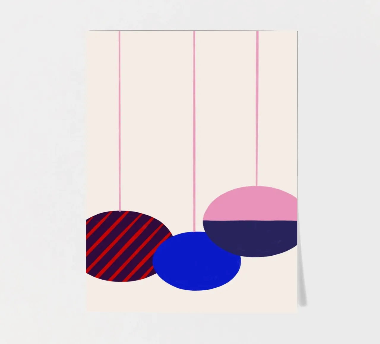 Weihnachtsbaumkugeln Color Block foglio adesivo da Sophie Augustin Illustration