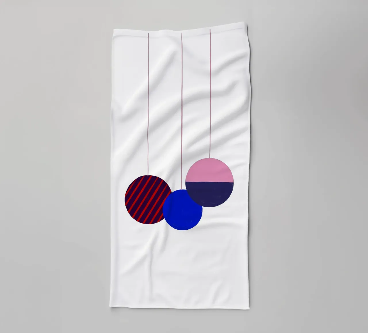 Weihnachtsbaumkugeln Color Block toalla de baño de Sophie Augustin Illustration