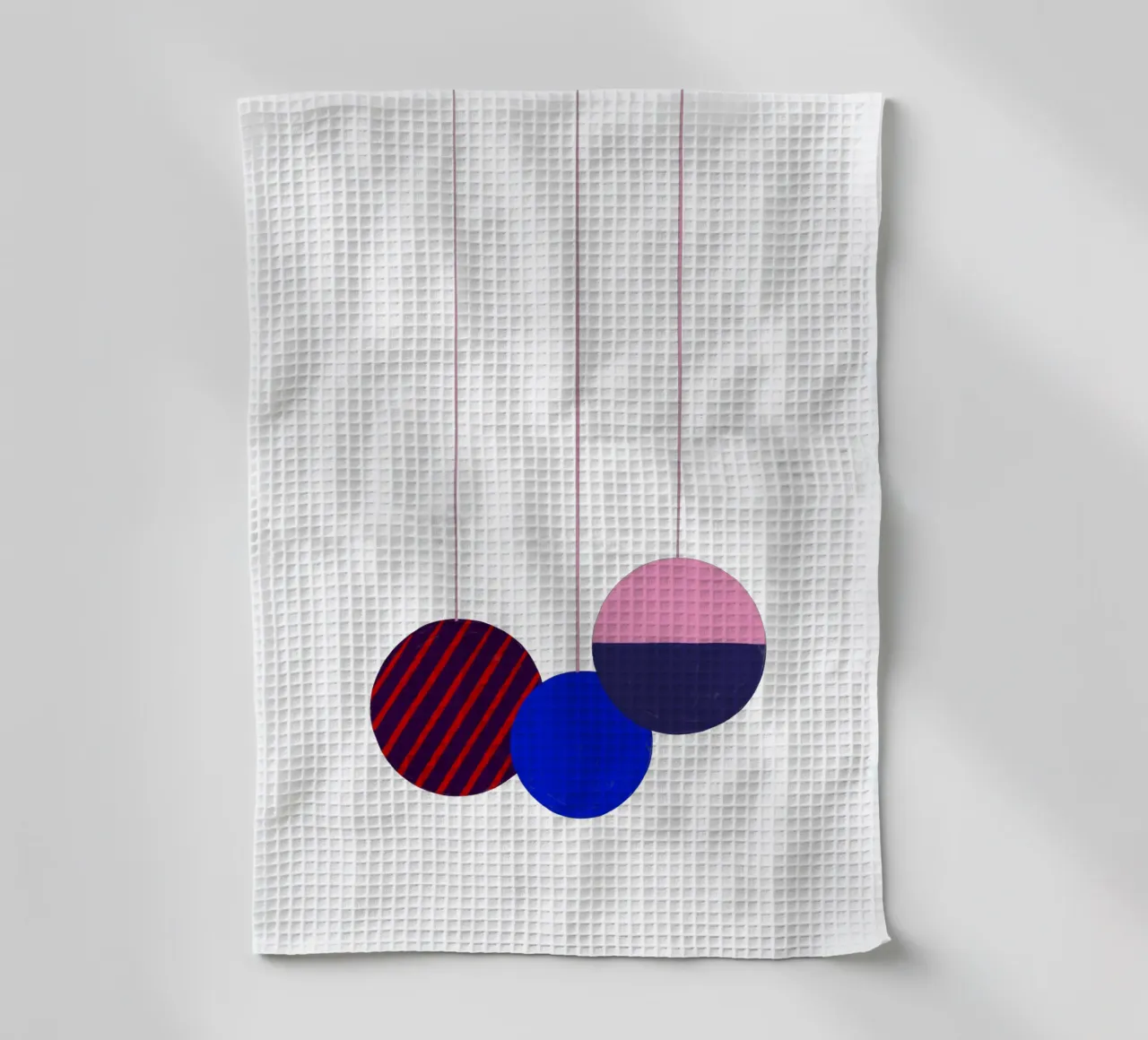 Weihnachtsbaumkugeln Color Block paño de cocina de Sophie Augustin Illustration