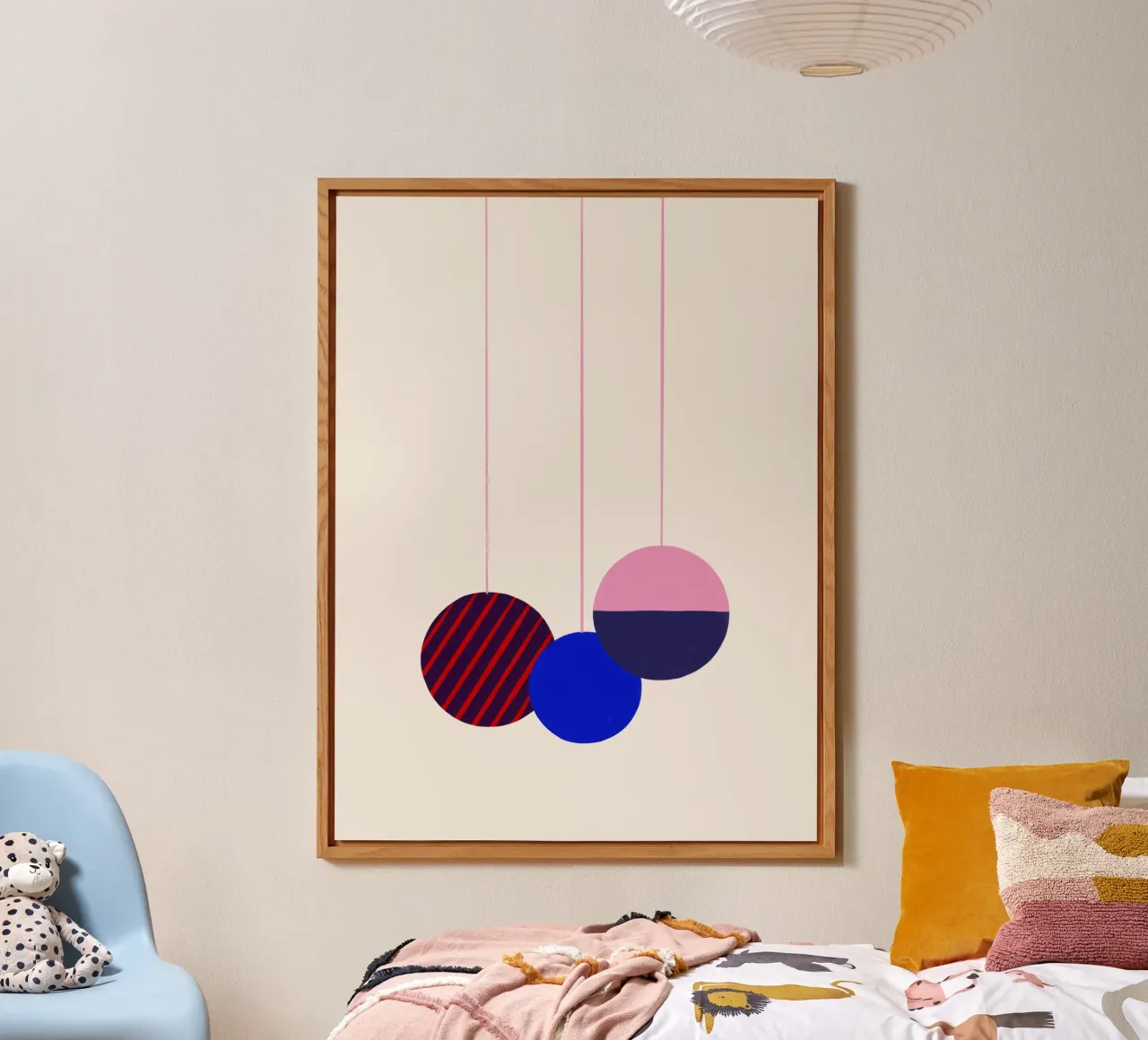 Weihnachtsbaumkugeln Color Block pannello forex da Sophie Augustin Illustration