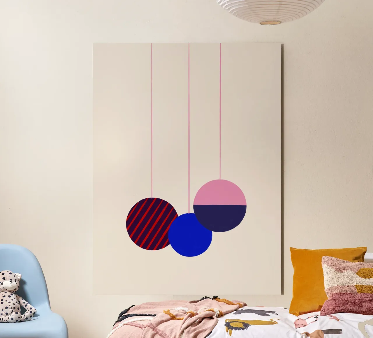 Weihnachtsbaumkugeln Color Block pannello forex da Sophie Augustin Illustration