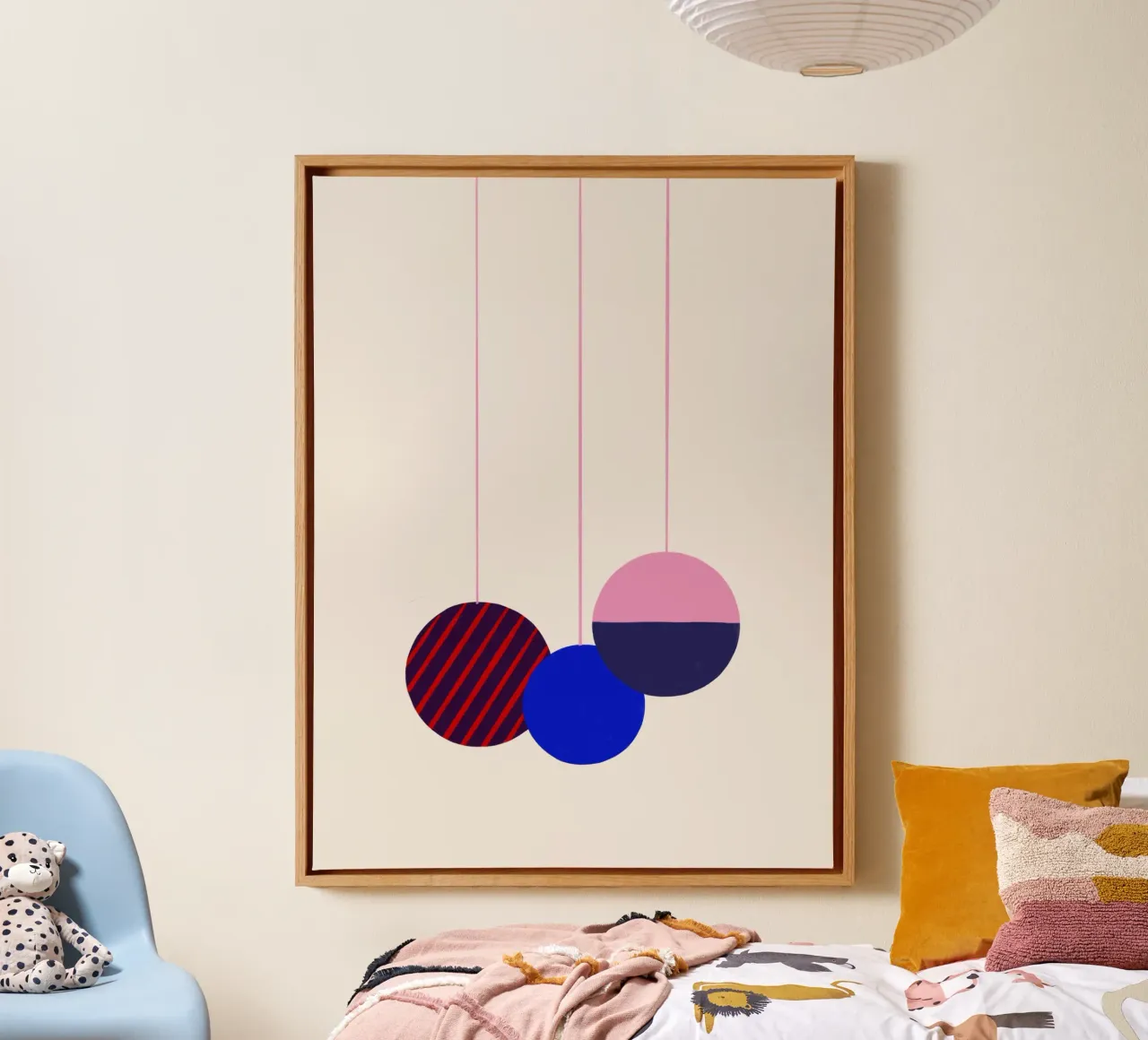 Weihnachtsbaumkugeln Color Block tela da Sophie Augustin Illustration